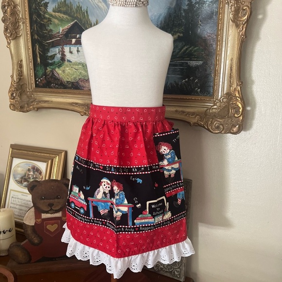 Rare Vintage Daisy Kingdom Raggedy Ann & Andy Handmade Lace Ruffle Skirt - Picture 1 of 9